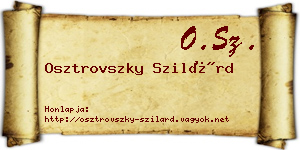 Osztrovszky Szilárd névjegykártya