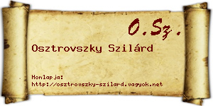 Osztrovszky Szilárd névjegykártya