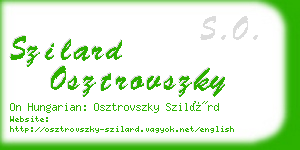 szilard osztrovszky business card
